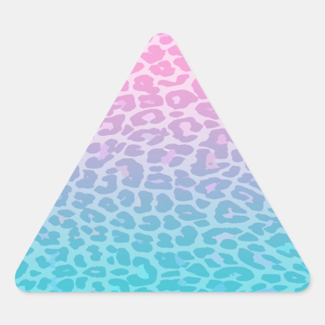 Pastel Ombre Leopard Triangle Sticker (Front)