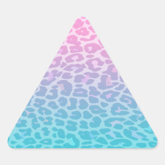 Pastel Ombre Leopard Triangle Sticker