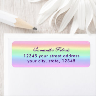 Pastel Ombre Rainbow Return Address Label