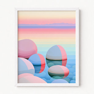 Pastel Ombre Sunset Abstract Reflections Poster