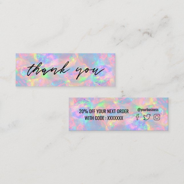 pastel opal background mini business card (Front/Back)