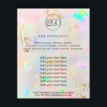 pastel opal FAUX holograph Flyer<br><div class="desc">beauty salon professional makeup artist flyer</div>