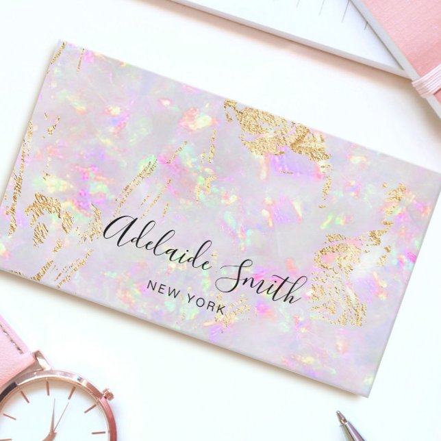 pastel opal mineral business card (Creator Uploaded)