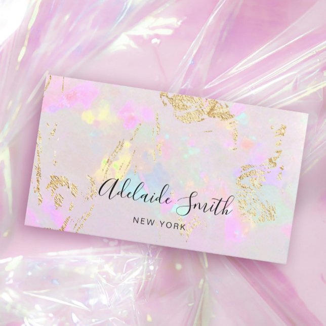pastel opal texture mineral business card (Creator Uploaded)
