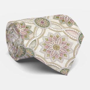 Pastel Opalescent Floral Mosaic - Mandala Tie