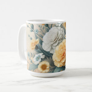 Pastel Orange and White Carnations Coffee Mug