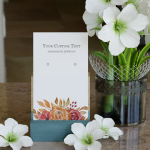 Pastel Orange Autumn Flower Jewellery Earring Business Card