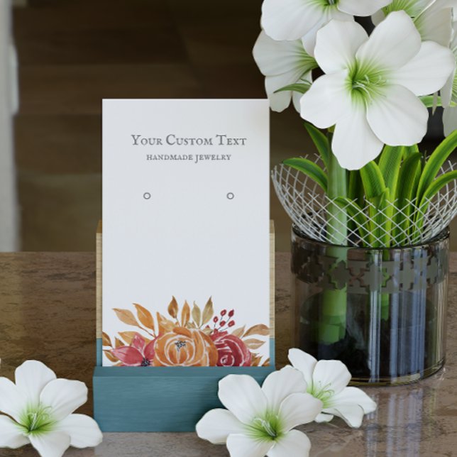 Pastel Orange Autumn Flower Jewellery Earring Business Card (Creator Uploaded)