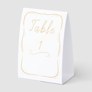 Pastel Orange Border Wedding Tabletop Sign
