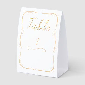 Pastel Orange Border Wedding Tabletop Sign