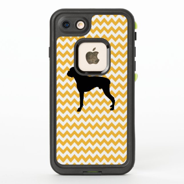 Pastel Orange Chevron With Boxer LifeProof iPhone Case (Back)