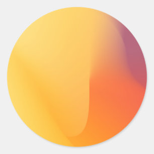 Pastel Orange  Colourful Classic Round Sticker