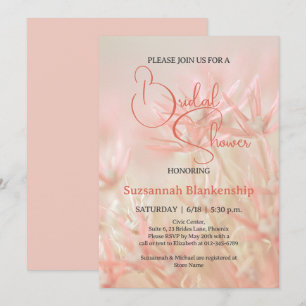 Pastel Orange Floral Background Bridal Shower Invitation