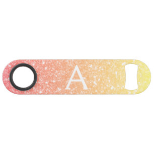 Pastel Orange Gold Glitter & Sparkle Monogram