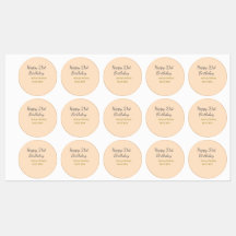 Pastel orange gray happy 21st birthday name date