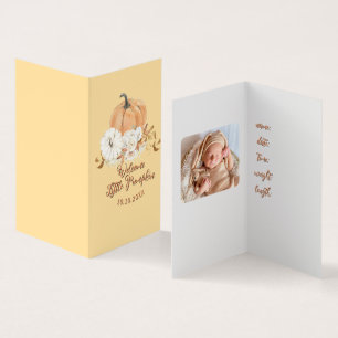 Pastel Orange Little Pumpkin Baby Announcement