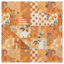 Pastel Orange Patchwork Vintage Cottagecore Quilt