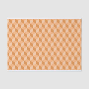 PASTEL ORANGE PEACH GEOMETRIC CUBE PATTERNS TISSUE PAPER
