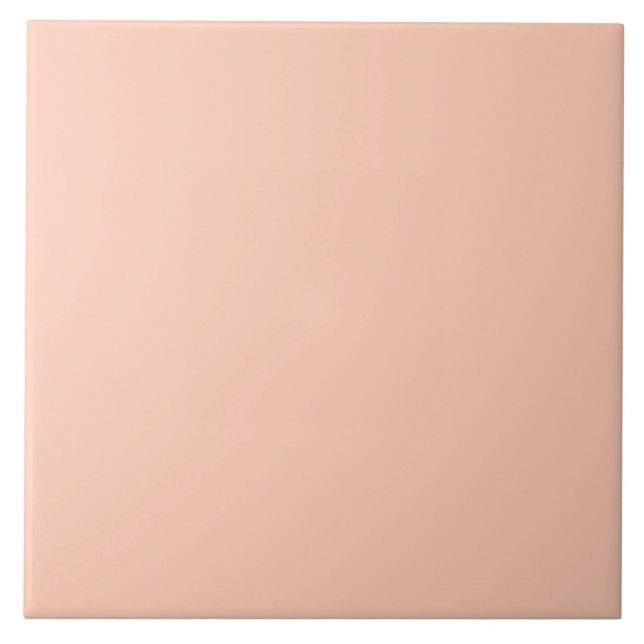Pastel Orange Peach Solid Colour Minimalist  Ceramic Tile (Front)
