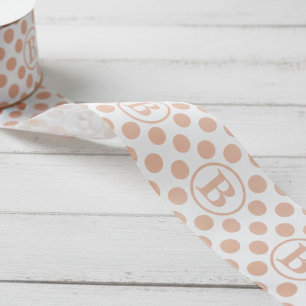 Pastel Orange Polka Dot Kids Grosgrain Ribbon