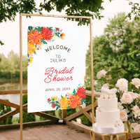 Pastel Orange Spring Dahlia Flowers Bridal Shower