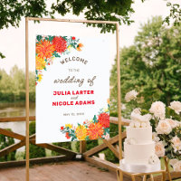 Pastel Orange Yellow Spring Dahlia Flowers Wedding