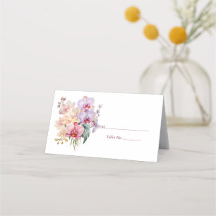 Pastel Orchids Guest Table Number Place Card
