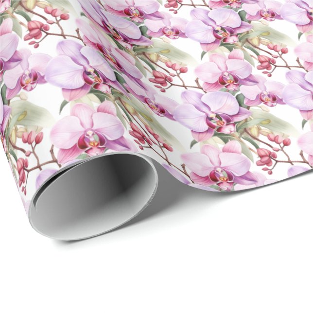 Pastel Orchids  Wrapping Paper (Roll Corner)