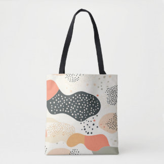 Pastel Organic Shapes Tote Bag with Colourful