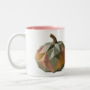 Pastel Origami Fold Pumpkin Mug