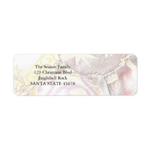 Pastel Ornaments Christmas Return Address Label
