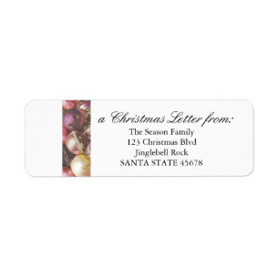 Pastel Ornaments Christmas Return Address Label