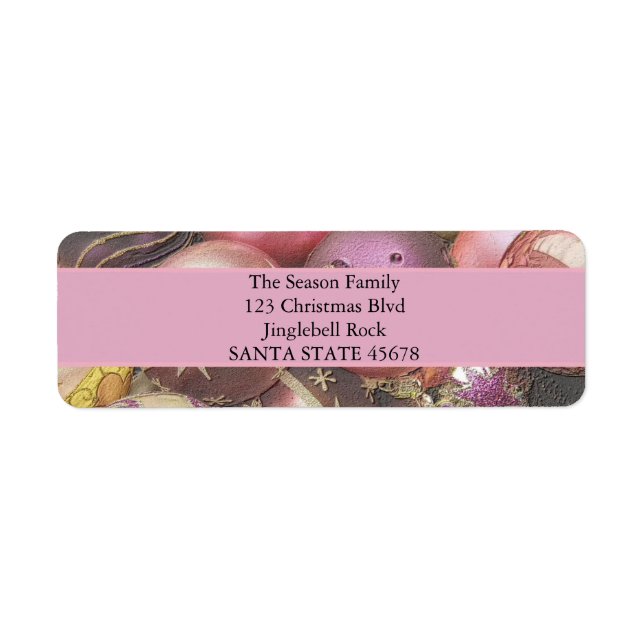 Pastel Ornaments Christmas Return Address Label (Front)