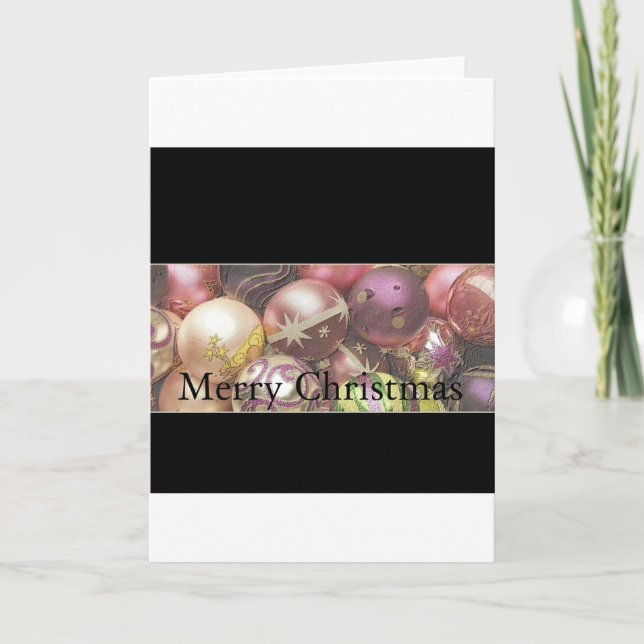 Pastel ornaments holiday card (Front)