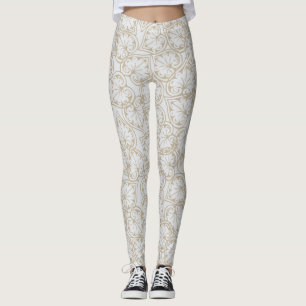 Pastel Outline Floral Leggings