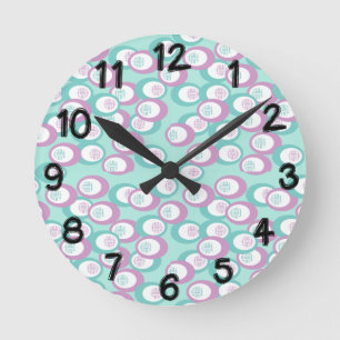 Pastel Ovals Round Clock