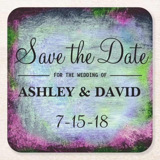 Pastel Paint Black Background Coaster (Front)