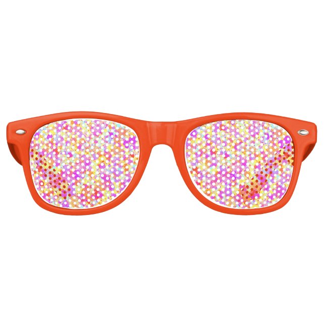 Pastel Paint Splatter Look Retro Sunglasses (Front)
