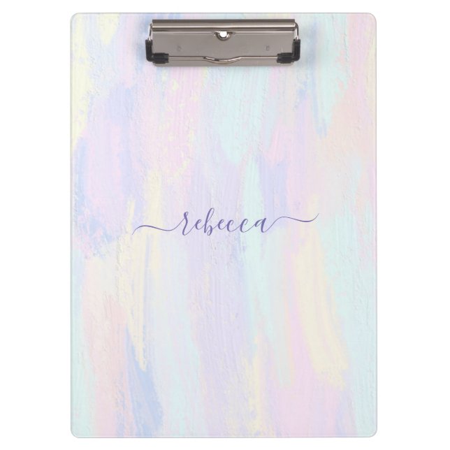 Pastel Paint Strokes Clipboard (Front)