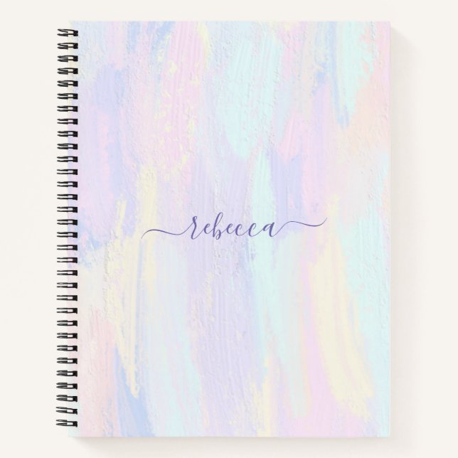 Pastel Paint Strokes Notebook (Front)