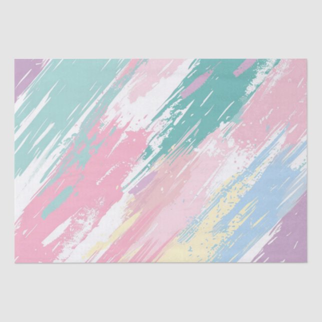Pastel Paint Strokes Pattern Tissue Paper (Front)