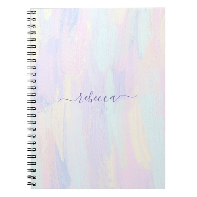 Pastel Paint Strokes Spiral Photo Notebook (Front)
