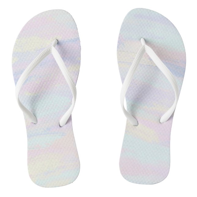 Pastel Paint Strokes Thongs (Footbed)