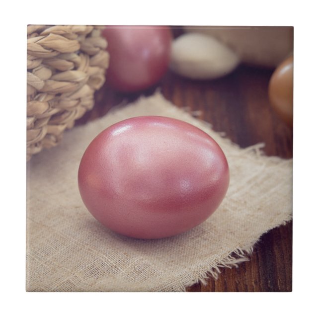 Pastel Painted Easter Eggs Tile (Front)