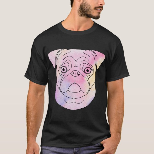 Pastel Painted Pug T-Shirt (Front)
