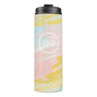Pastel painting insulated tumbler mug monogram