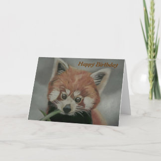 Pastel painting of a Red Panda - Birthday Card