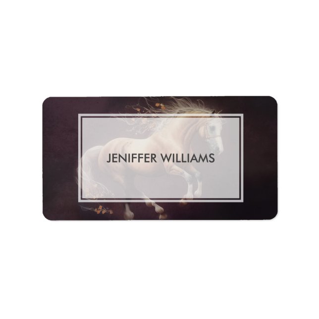 Pastel Painting Of A Running Horse                 Label (Front)