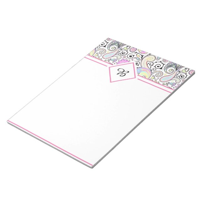 Pastel paisley band notepad (Angled)