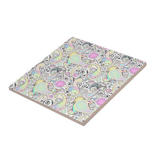 Pastel paisley ceramic tile